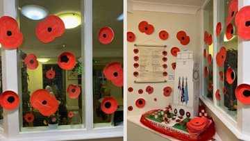 Building the remembrance display for Prescot Residents